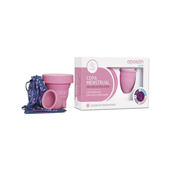 APOSÁN MUJER COPA MENSTRUAL CON VASO ESTERILIZADOR